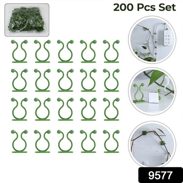 Plant Climbing Wall Fixture Clip Self-Adhesive Hook (Approx 200 Pcs Set)