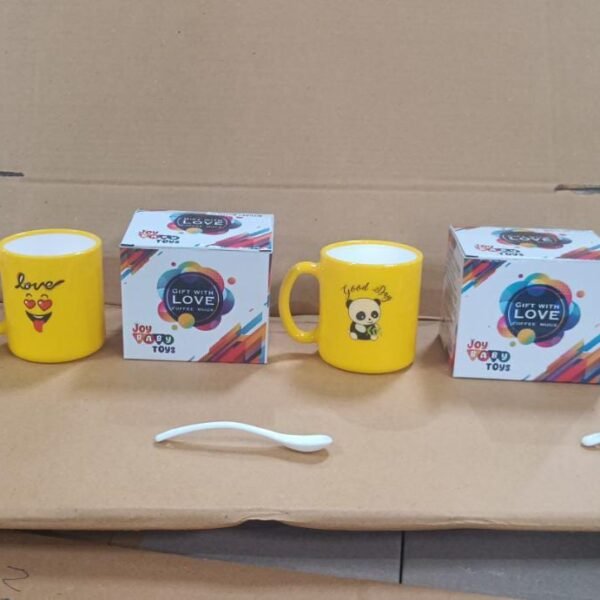 Mix Design & Color Coffee Mug With Spoon and box packing, Designer Mug with