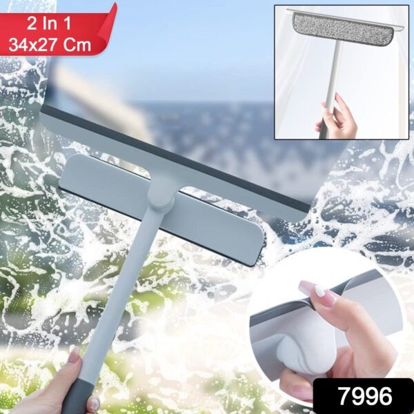 2-in-1 Window Glass Cleaning Wiper with Microfiber Pad