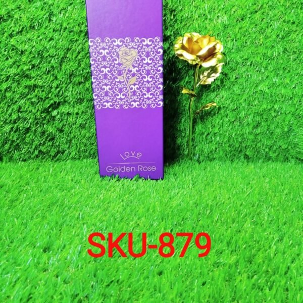 24K Artificial Golden Rose / Gold Red Rose with Gift Box (10 inches)