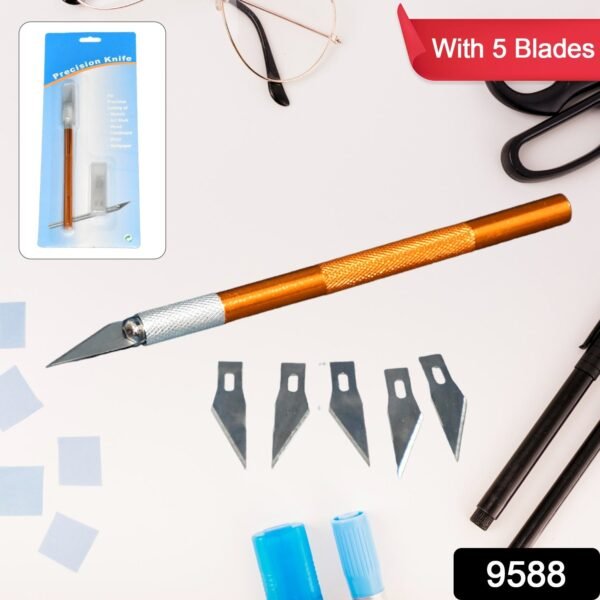 Precision Electronic Spices Cutting Knife with 5 Extra Sharp Blades (1 Set)