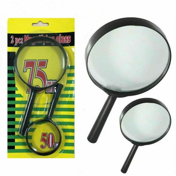 b1217d88-9610-4c8c-8340-ee942e2f641f.jpg Magnifying Glass Lens – Dual-Sided Glass Magnifier (75mm & 50mm, 2 Pc Set)