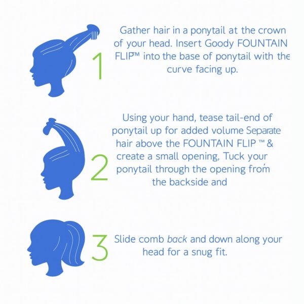 Ponytail Comb with Elastic Loop - (1 Pc)