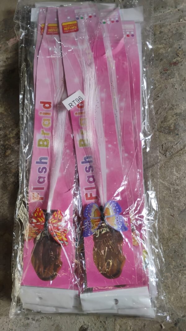 LED Butterfly Hair Braid Clip (Mix Color, 1 Pc)