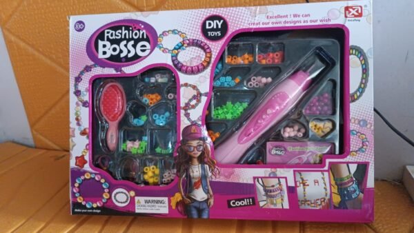 Hair Styling Clasp Clips Twisting Stringing Beads Kit for Girls, Portable Hair Braider Machine,Hairstyle Braid Kit DIY Hair Styling Tool with Comb, Rubber, Button Beads and Beads (85 Pcs Set), Hair accessories