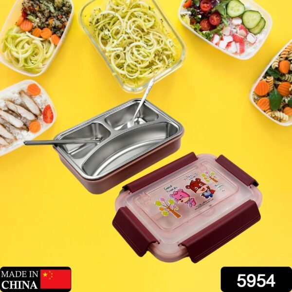 Kids Lunch Box with Steel Spoon & Chopsticks – Food-Safe & Durable