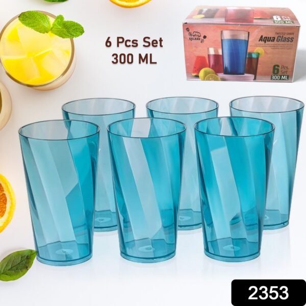 Premium 300ml Transparent Glass Set for Water, Juice & Cocktails (Set of 6)