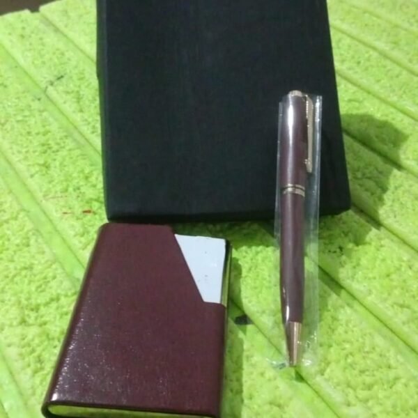 Leather Professional Business Visiting Card Case (2 Pc Set / With Gift Box)