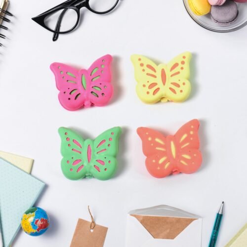 b6cda96d-b2ac-4a8a-88b8-af1056d62c9b.jpg Butterfly Shape Eraser Rubber (1 Pc / Mix Colour & Design)