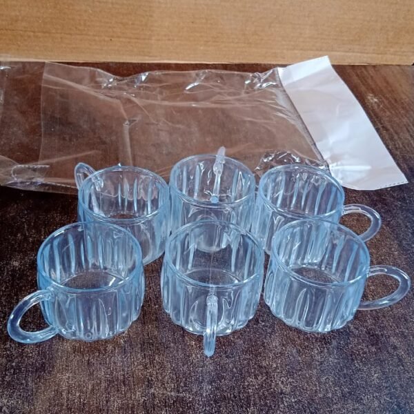 Unbreakable Transparent Plastic Tea Cups (Set of 6 Pc)