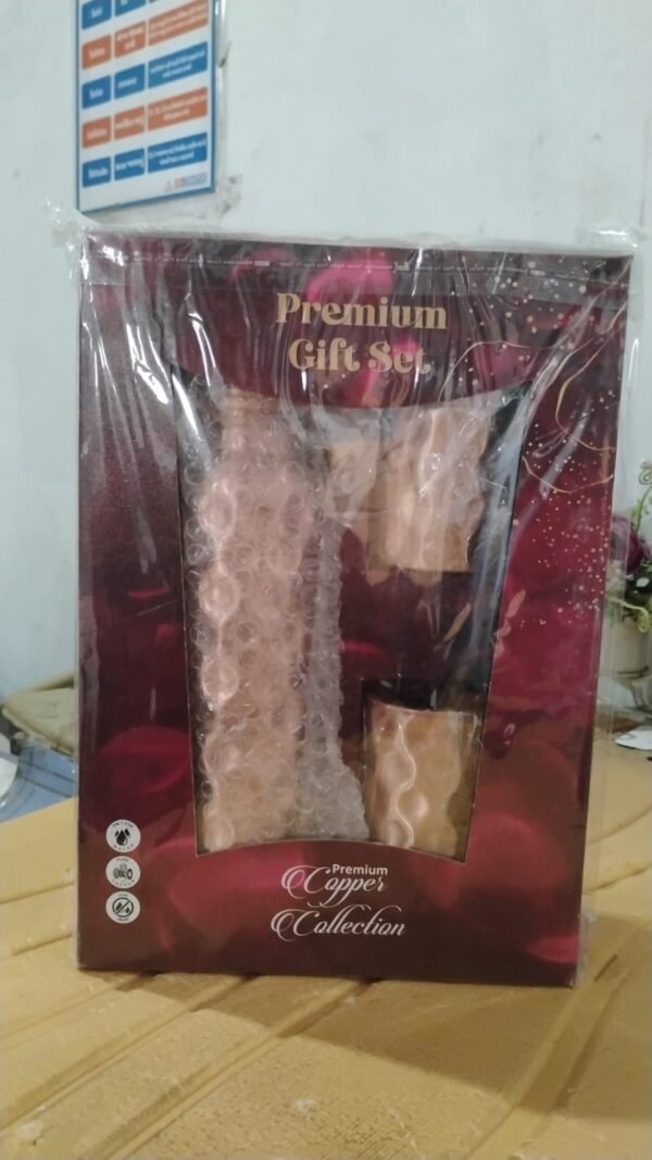 b72125c3-328e-4b29-8f02-f03dd3b7b883.jpg Diamond Cut Copper Water Bottle 2 Glasses with Gift Box (3 Pcs Set)