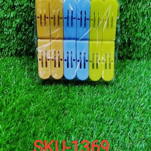 Plastic Cloth Double Pin Clips for cloth Dying cloth (multicolour) (Pack of 12)