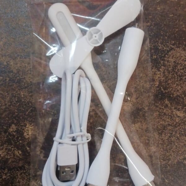 Portable Mini USB Fan, USB Light & Micro USB Cable (3 Pcs Set)