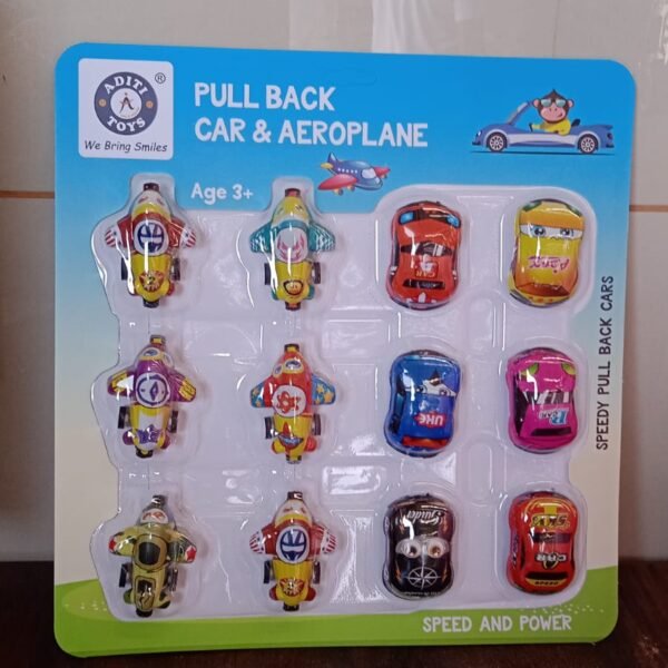 b827d500-a927-43cf-9de4-353db5e4d5cc.jpg Mini Pull Back Car & Aeroplane PVC Plastic Pull Back Car Cartoon Toys (12 Pcs Set)