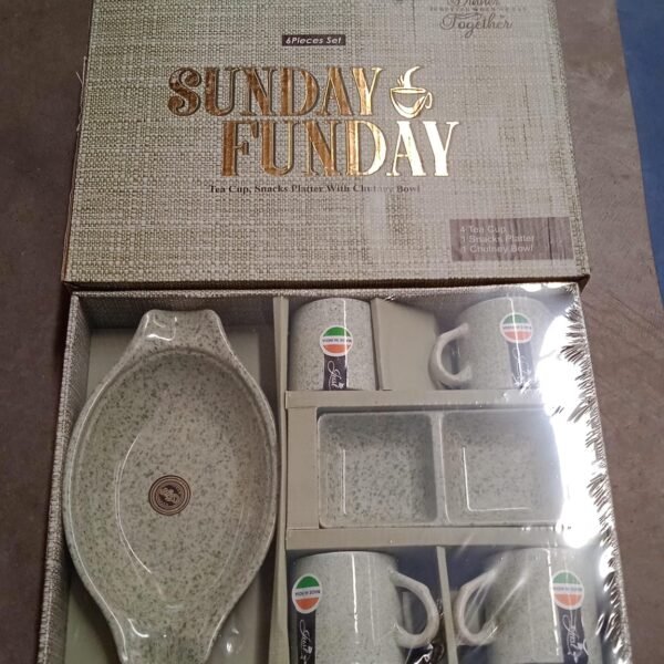 Sunday Funday 6-Piece Tea Set – Platter & Dual Bowl
