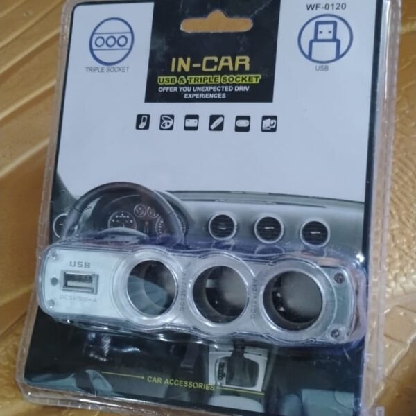 b9ab77dc-6a02-4e71-83f9-08a63c73d55f.jpg Triple 3 Way Car 12v Lighter Socket Splitter USB Charger Power Adapter