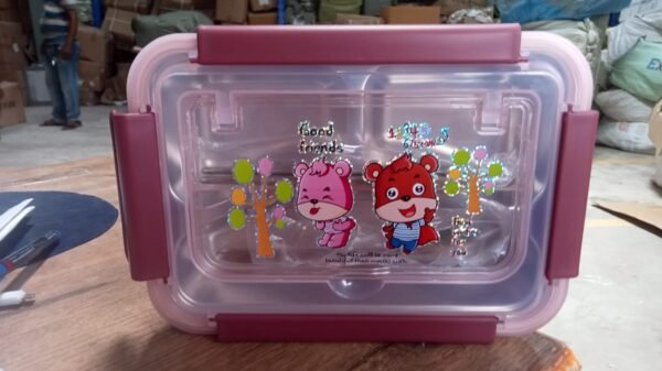 Kids Lunch Box with Steel Spoon & Chopsticks – Food-Safe & Durable