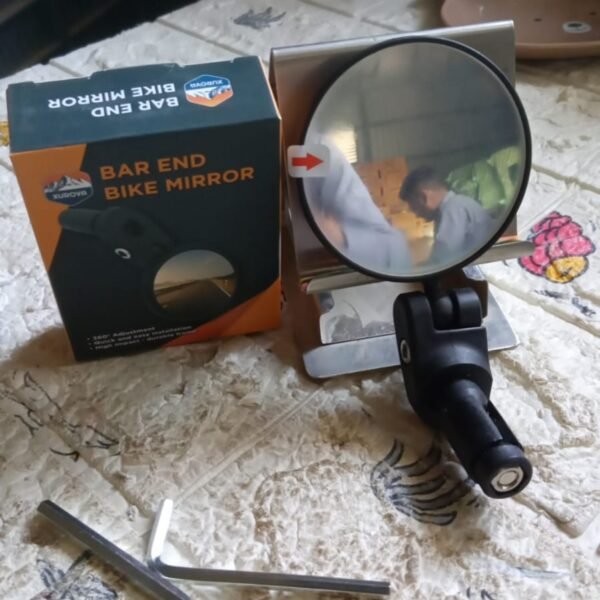 Bar End Bike Mirror: 360° Rotatable & Foldable (1 Pc)
