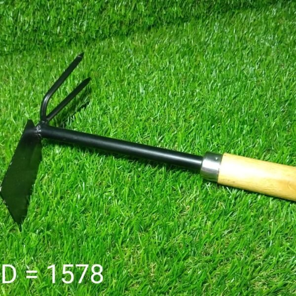 2 in 1 Double Hoe Gardening Tool with Wooden Handle
