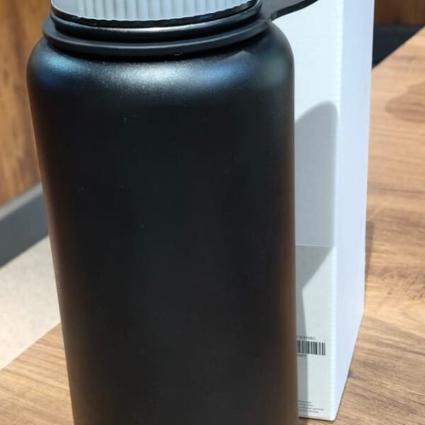 Black Stainless Steel Double Wall Vacuum-Insulated Drink Water Bottle (1000 ML)