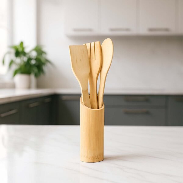 bamboospoon-03.jpg Eco-Friendly Bamboo Spatula Set with Holder (4 Pc)