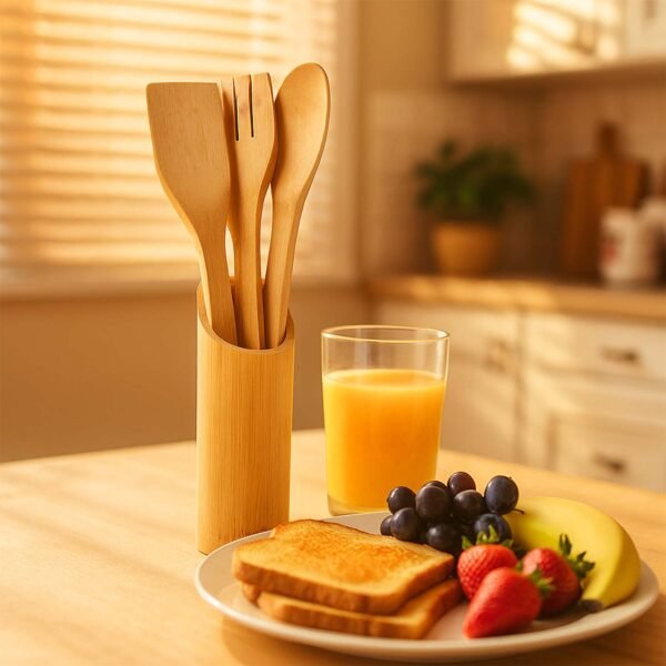 bamboospoon-05.jpg Eco-Friendly Bamboo Spatula Set with Holder (4 Pc)
