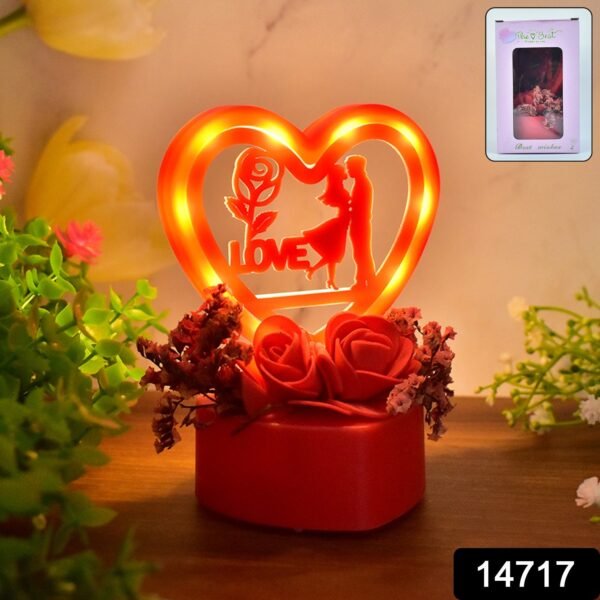 bb2ed755-19ee-4829-9aa9-60448e5c369f.jpg Romantic Heart-Shaped Love Couple Decorative Showpiece with Rose Base (1 Pc)