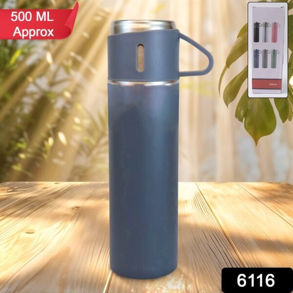 Stainless Steel Double Wall Insulated Flask Bottle With Cup (500ml Approx)