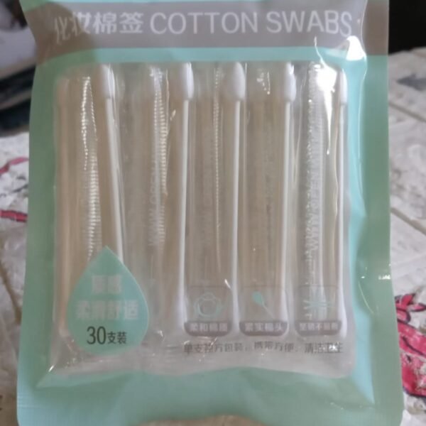 Double Head Cotton Ear and Nose Cleaning Disposable Sticks for Beauty  30 Pc Set