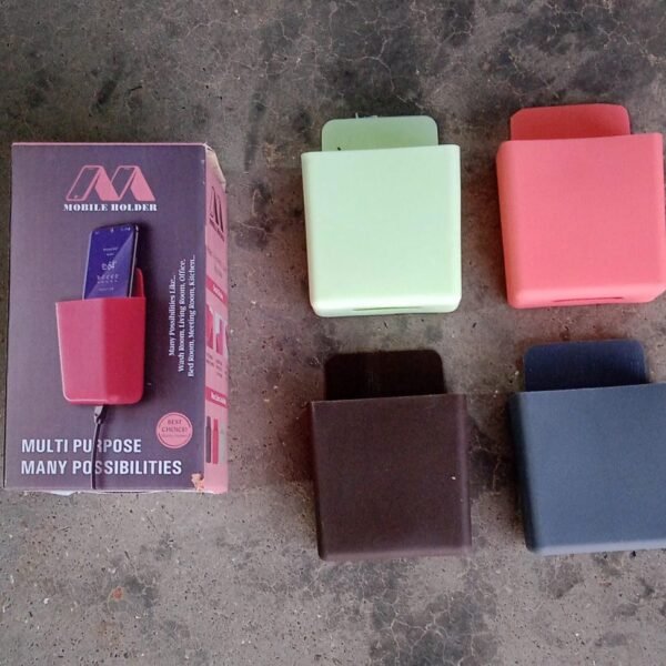 Multipurpose Plastic Wall Mounted Remote & Mobile Holder Stand – (Pack of 4)