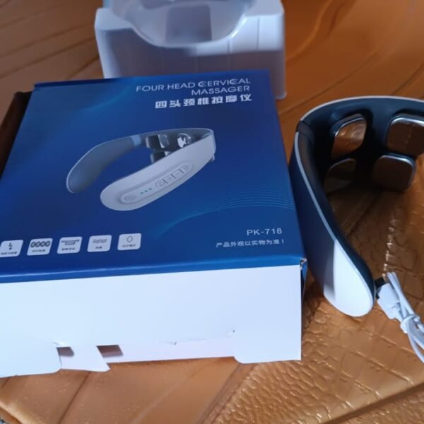 4 Heads Smart Electric Neck and Back Pulse Massager (1 Pc)