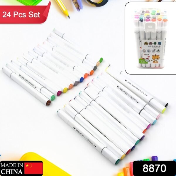 bd5c156a-26e4-4e1f-a718-bfbf22d00c1a.jpg 24-Color Double-Ended Art Markers Set for Kids & Adults (24 Pc)