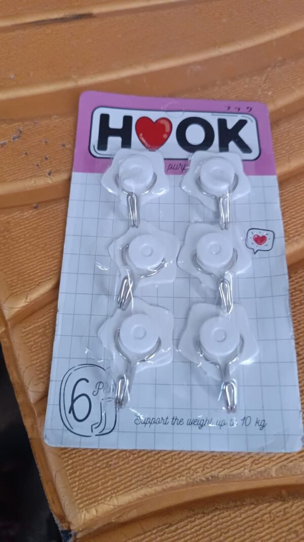 bd6d637f-4e42-4220-b292-7250e8871fc1.jpg Multipurpose Self Adhesive Plastic Wall Hooks - 6 pcs
