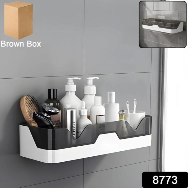 Wall Mounted Self Adhesive Plastic Storage Shelf (1 Pc)