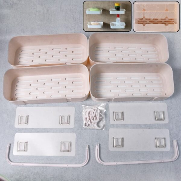 be497c40-b740-4930-b926-3190a06dafbc.jpg Multipurpose Kitchen Bathroom Wall Corner Shelf Rack (4 Pcs Set)