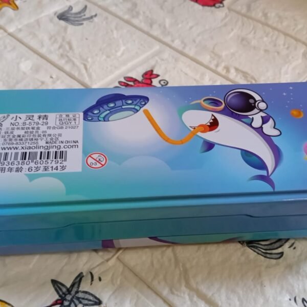 Metal Pencil Box, Pencil Case Double Compartment Compass Box