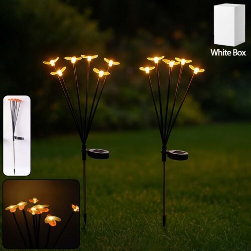 beeSolarLamp-WOSKU-01.jpg Premium Solar-Powered Decorative Firefly Garden Light (2 Pc Set)