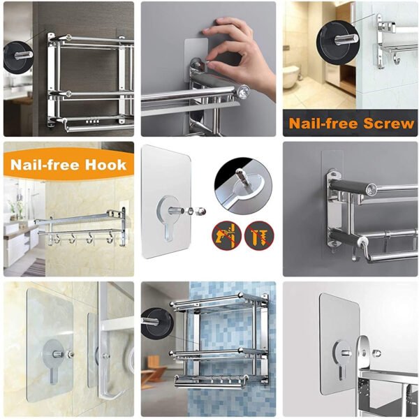 Adhesive Screw Wall Hook for Home & Office Hanging