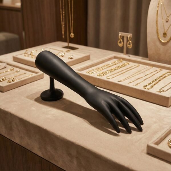 Elegant Black Hand-Shaped Jewelry Display Stand (1 Pc)