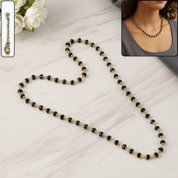 Traditional Black Beads Mangalsutra Style Necklace for Women (1 pc)