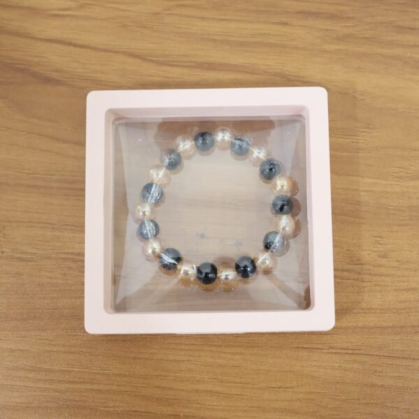 Elegant Dual-Tone Crystal Beaded Stretch Bracelet (1 Pc)