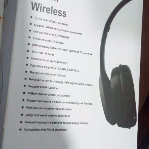 Foldable Wireless Headphone with Calling Function (1 Pc)