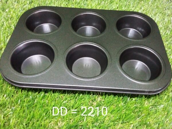 Non-Stick Reusable Cupcake Baking Slot Tray for 6 Muffin Cup