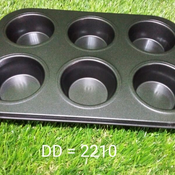Non-Stick Reusable Cupcake Baking Slot Tray for 6 Muffin Cup