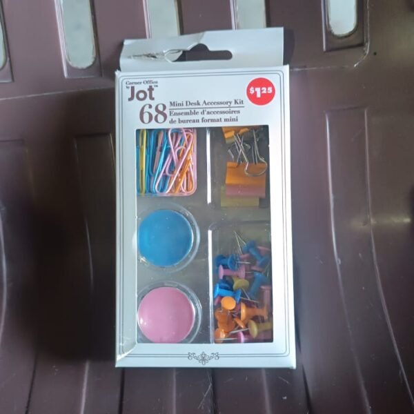 Binder Clips Paper Clips, Push Pins for Office and School Supplies (68 Pcs Set)