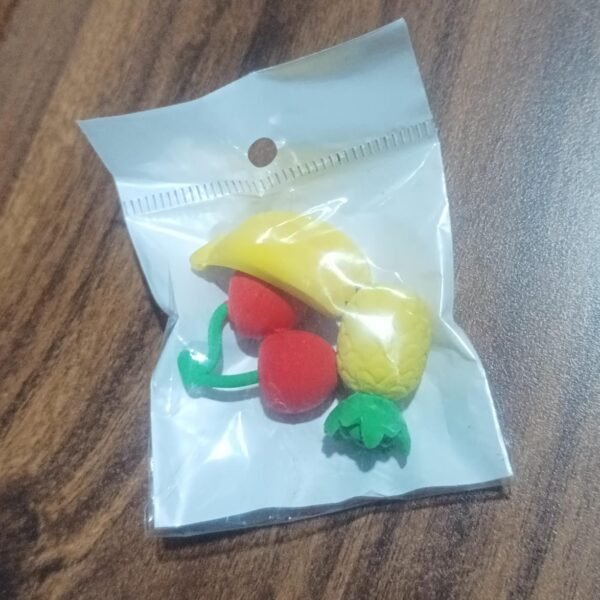 c3a1fdcd-5baf-44b8-8e88-6b12728ae3ec.jpg Mix Design Fancy & Stylish Colorful Erasers (1 Set / 3 Pc Set)