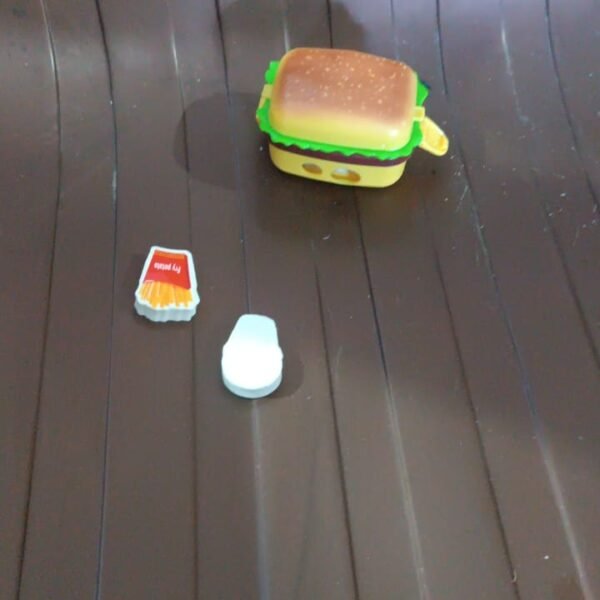 Plastic Burger Shape Small Size Double Hole Sharpener With Eraser (1 Set)
