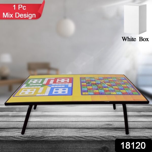 Foldable Mix Design Games Table Board || Bed Study Table (48 × 28 Cm / 1 Pc)