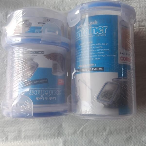 Leakproof & Airtight: 3 Pc Round Food Storage Set (500ml-1500ml)