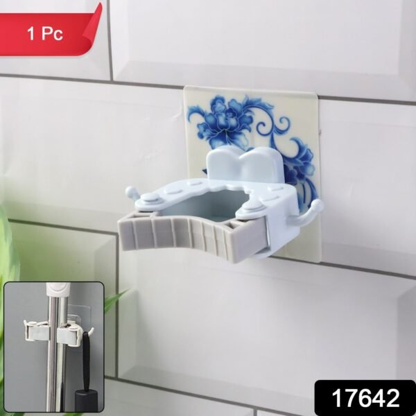 c65244e7-a4ce-417a-ab43-227420e35b1f.jpg Wall Mounted Mop and Broom Holder Clip (1 Pc)